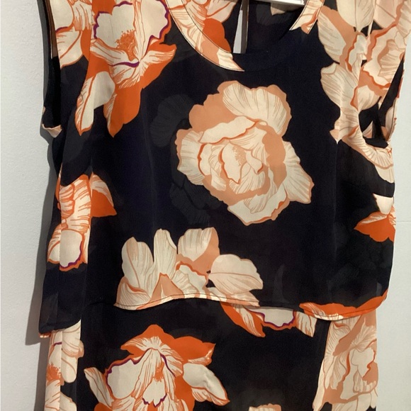 Cabi Cabiblossom Floral Top Navy Orange XS - Picture 2 of 10